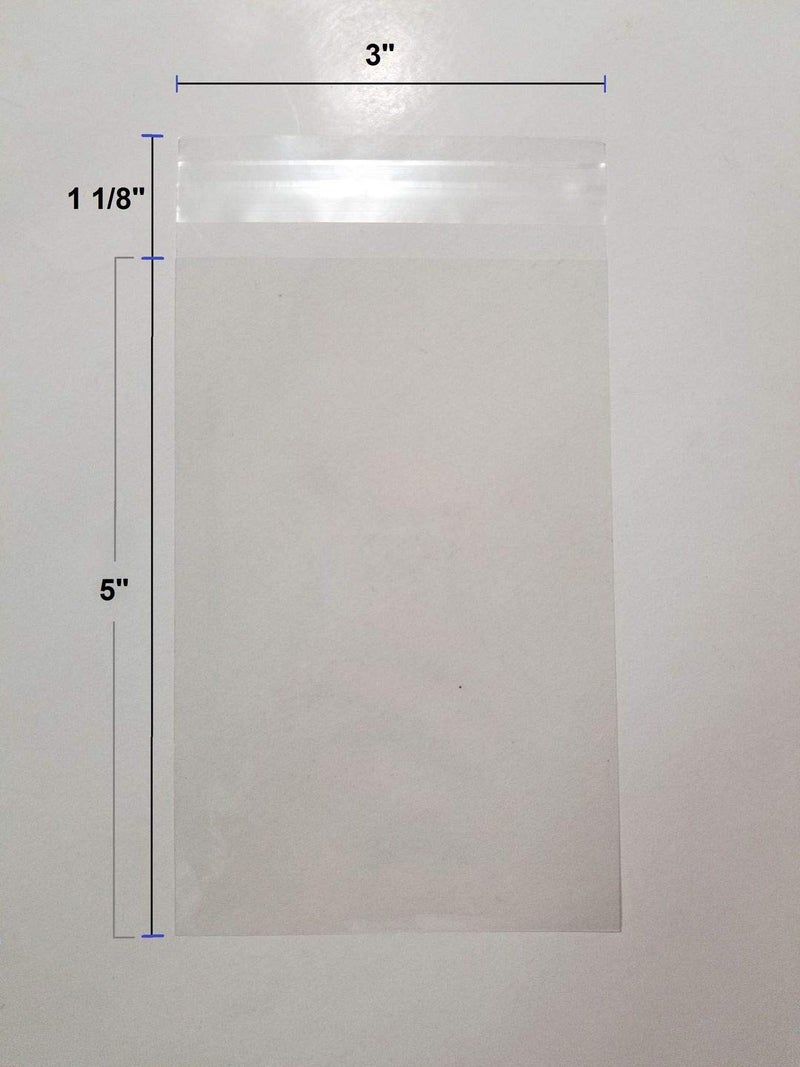 UNIQUEPACKING 100 Pcs 3x5 Clear Resealable Recloseable Cellophane/Cello Polypropylene Bags - Image 3